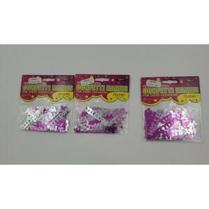Personalized Name Confetti Jillian Foil Pink & Silver 3 Packs Crafts Birthday Pa